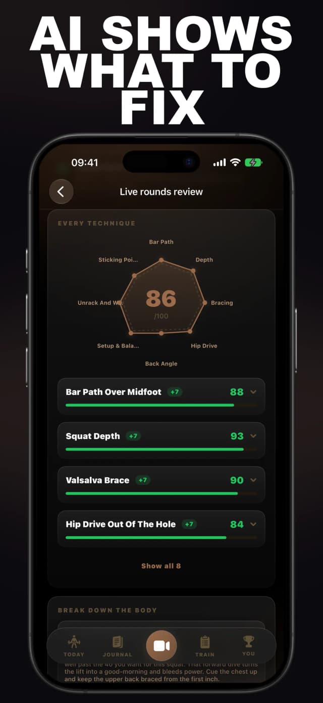Powerlifting AI app screen 1